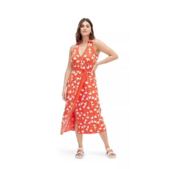 Diane von Furstenberg x Target Ginko Cherry Tomato Wrap Midi Dress - Picture 3 of 6